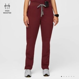 Figs burgandy scrub pants